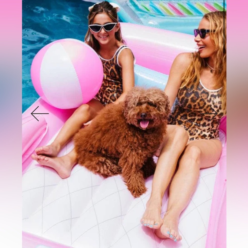 Lola + the boys Sequin Leopard Print Swimsuit